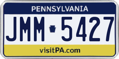 PA license plate JMM5427