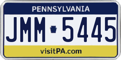 PA license plate JMM5445