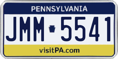 PA license plate JMM5541