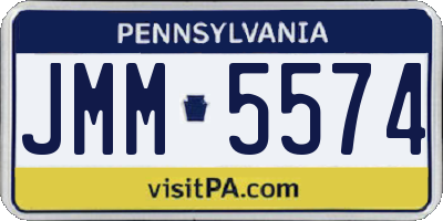 PA license plate JMM5574