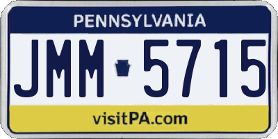 PA license plate JMM5715