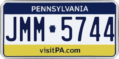 PA license plate JMM5744