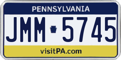 PA license plate JMM5745