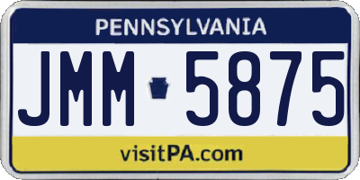PA license plate JMM5875