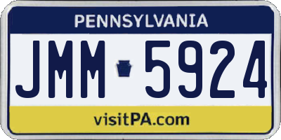 PA license plate JMM5924