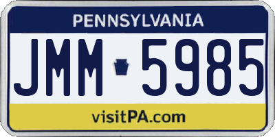 PA license plate JMM5985