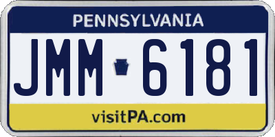 PA license plate JMM6181