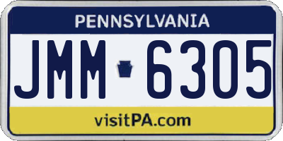 PA license plate JMM6305