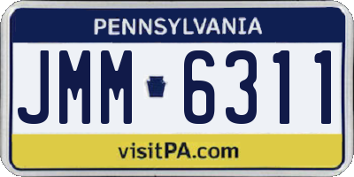 PA license plate JMM6311