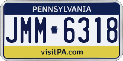 PA license plate JMM6318