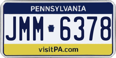 PA license plate JMM6378