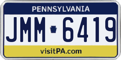 PA license plate JMM6419