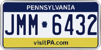 PA license plate JMM6432