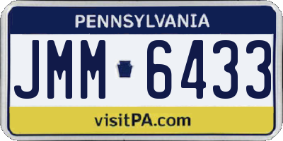 PA license plate JMM6433