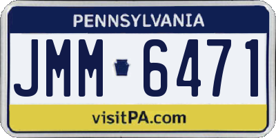 PA license plate JMM6471