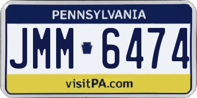 PA license plate JMM6474