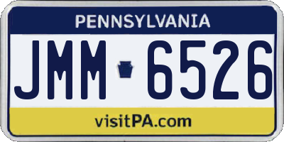 PA license plate JMM6526
