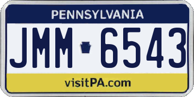 PA license plate JMM6543