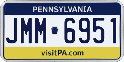 PA license plate JMM6951