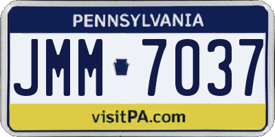 PA license plate JMM7037