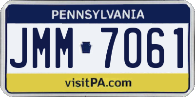 PA license plate JMM7061