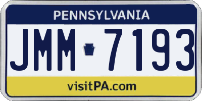 PA license plate JMM7193