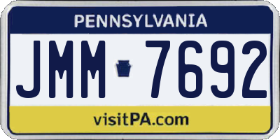 PA license plate JMM7692
