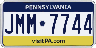 PA license plate JMM7744