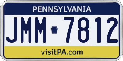 PA license plate JMM7812