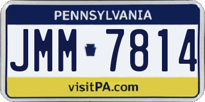 PA license plate JMM7814