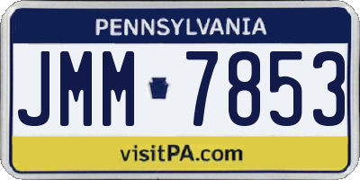 PA license plate JMM7853