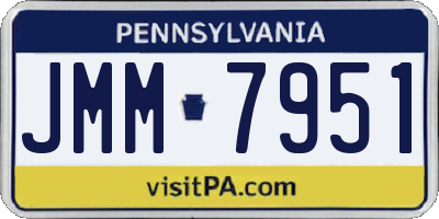 PA license plate JMM7951