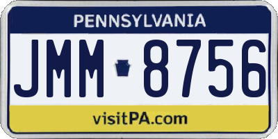 PA license plate JMM8756