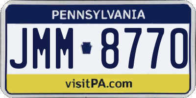 PA license plate JMM8770