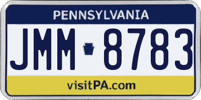 PA license plate JMM8783