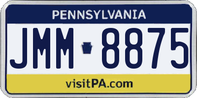 PA license plate JMM8875