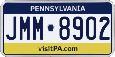 PA license plate JMM8902