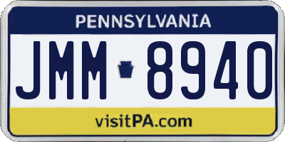 PA license plate JMM8940
