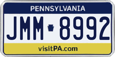 PA license plate JMM8992