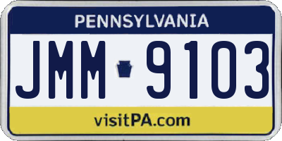 PA license plate JMM9103