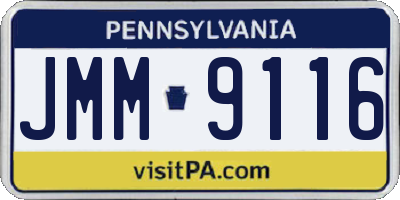 PA license plate JMM9116