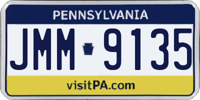 PA license plate JMM9135