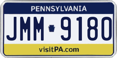 PA license plate JMM9180