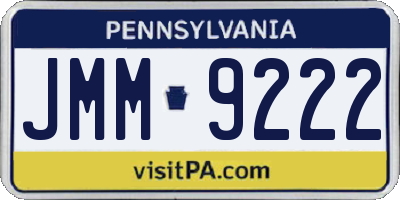 PA license plate JMM9222