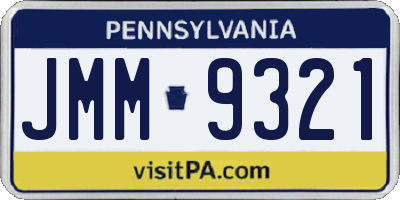 PA license plate JMM9321