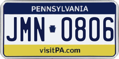 PA license plate JMN0806