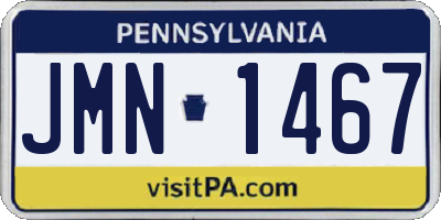 PA license plate JMN1467