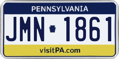 PA license plate JMN1861