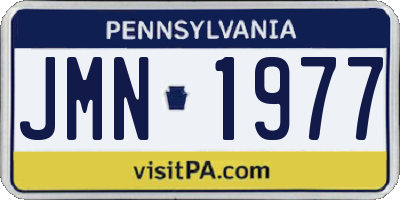 PA license plate JMN1977
