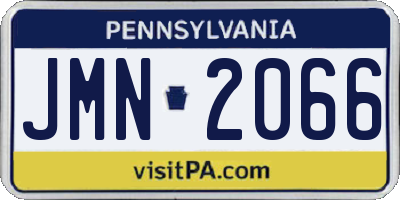PA license plate JMN2066